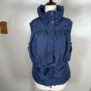 Adidas by Stella McCartney Sz S Blue Drawstring Tie Cropped Sport Casual Vest